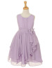 Pleated Chiffon Asymmetric Ruffled Flower Girl Dress